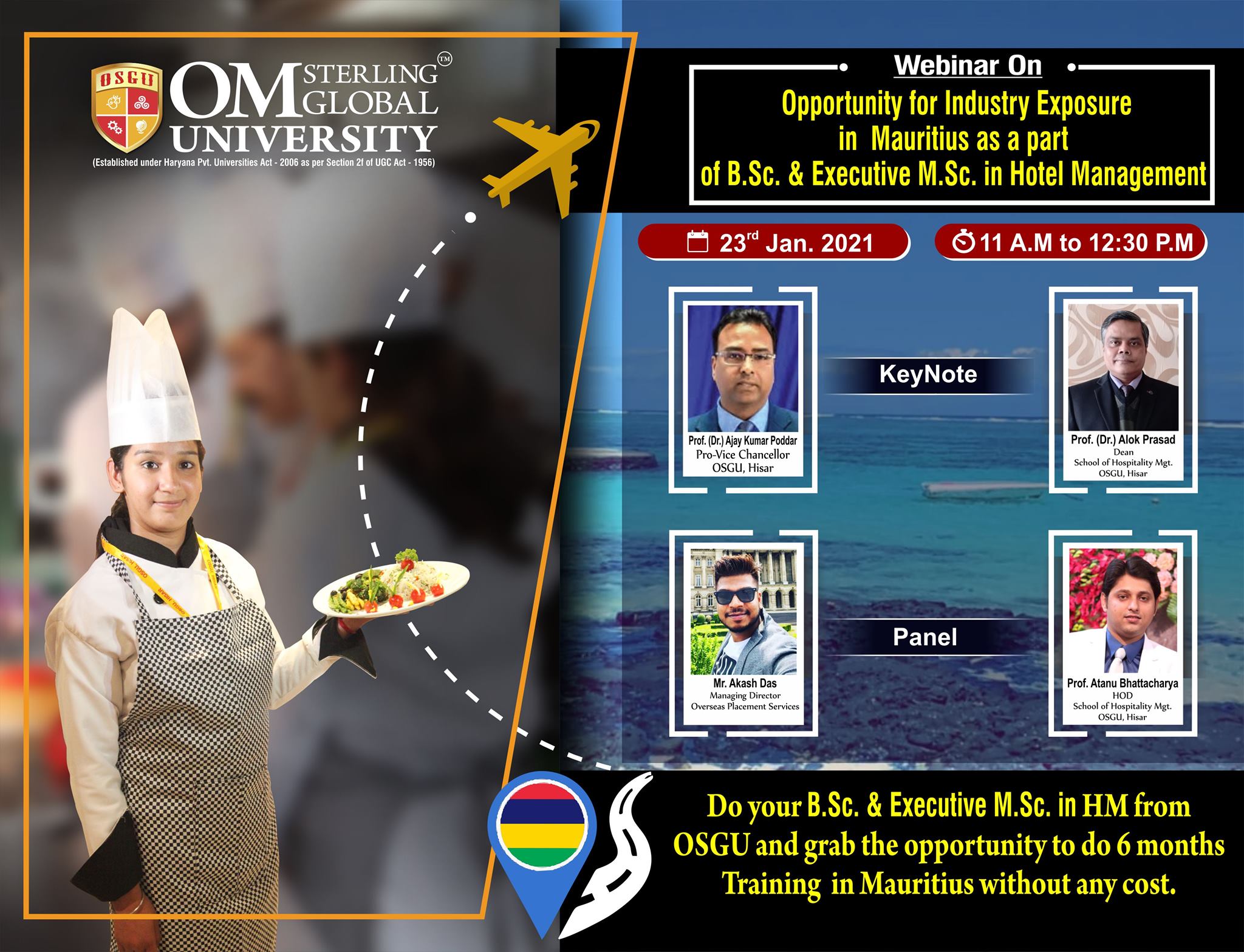 Shape your career through hospitality sector; Join B.Sc. or Executive M.Sc. in Hotel Management in OSGU to build your future