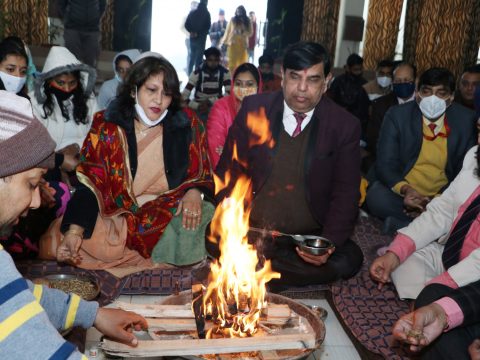 Regular classes started with Hawan on Thursday at Om Sterling Global University