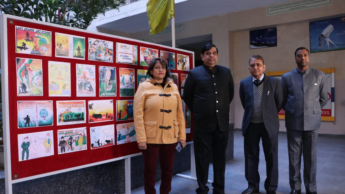 Saluting the Soldiers and Farmers... Om Sterling Global University organized Poster Competition.