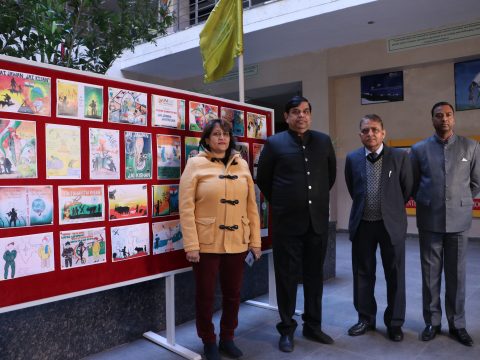 Saluting the Soldiers and Farmers... Om Sterling Global University organized Poster Competition.
