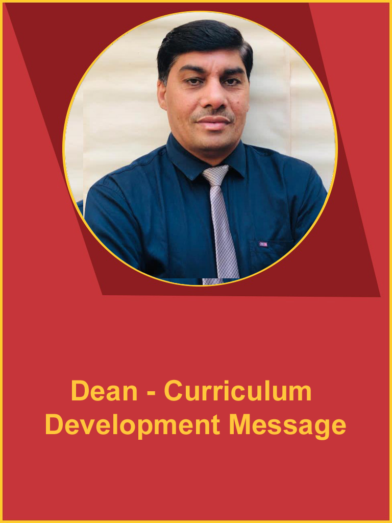 Dean-Curriculum Development Message OSGU Hisar