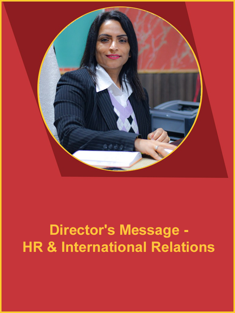 Director's Message- HR & International Relations OSGU Hisar
