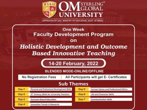 Faculty Development Program on Holistic Development and Outcome Based Innovative Teaching