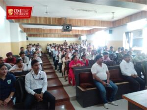 Pre-placement talk delivered by company representative during Campus Placement drive at Om Sterling Global University3