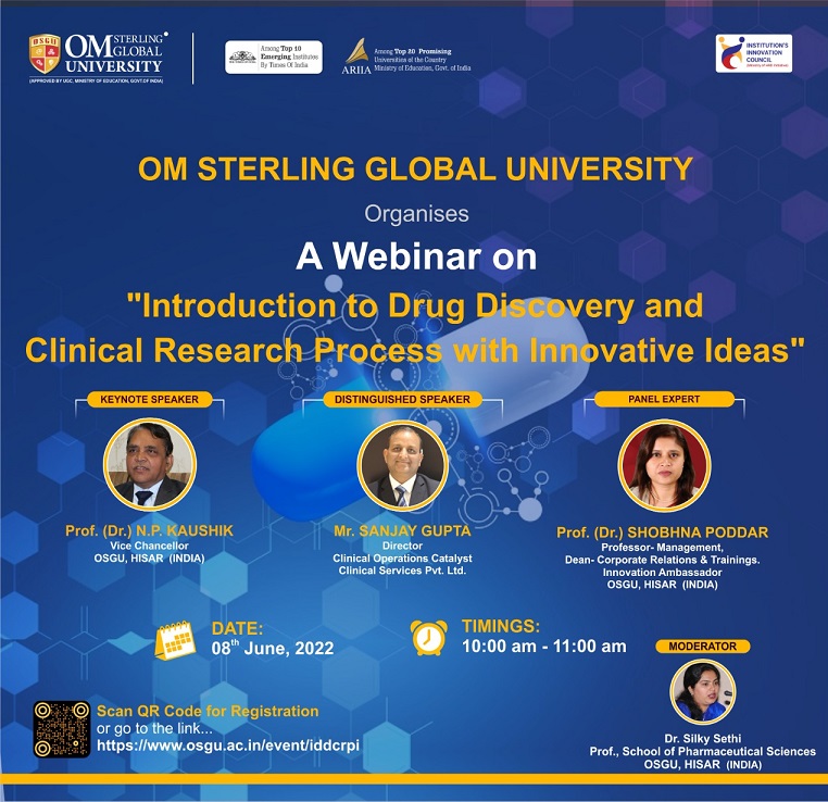 Webinar Introduction to drug discovery and clinical research process with innovative ideas 1