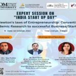 Webinar on Newton’s laws of Entrepreneurship Converting Academic Research’ to successful Business Start up”