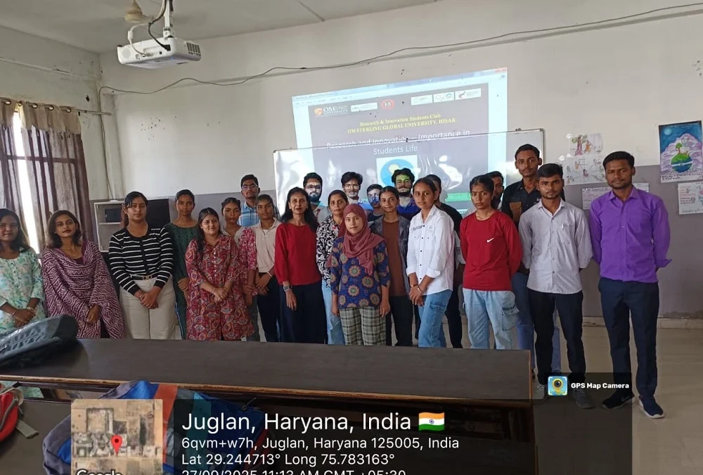 Research & Innovation Club Event on “Research and Innovation - Role in Students Career” at Om Sterling Global University (OSGU) by the School of Applied Sciences